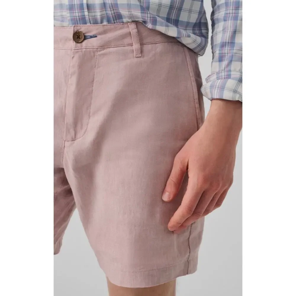 FAHERTY Men’s Tradewinds Shorts 7.5” Inseam Linen Blend-Maui Mauve Size 33 NWT